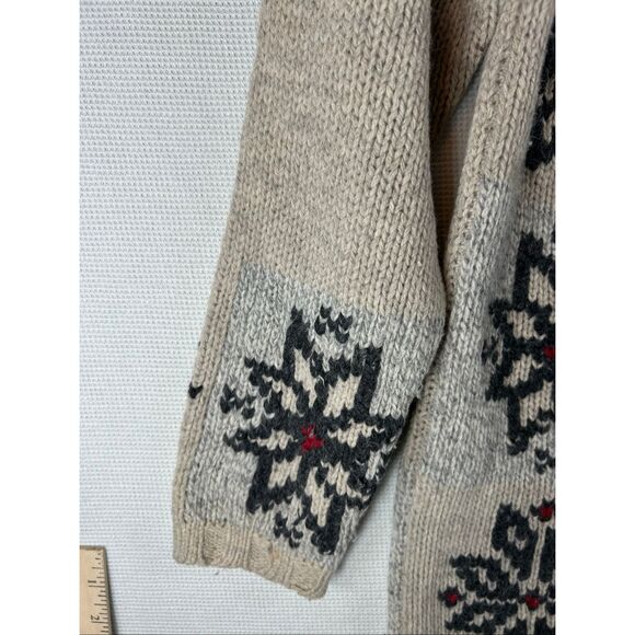 Eddie Bauer Wool Angora Nordic Snowflake Sweater Women’s M Beige Gray Fair Isle - Picture 8 of 8
